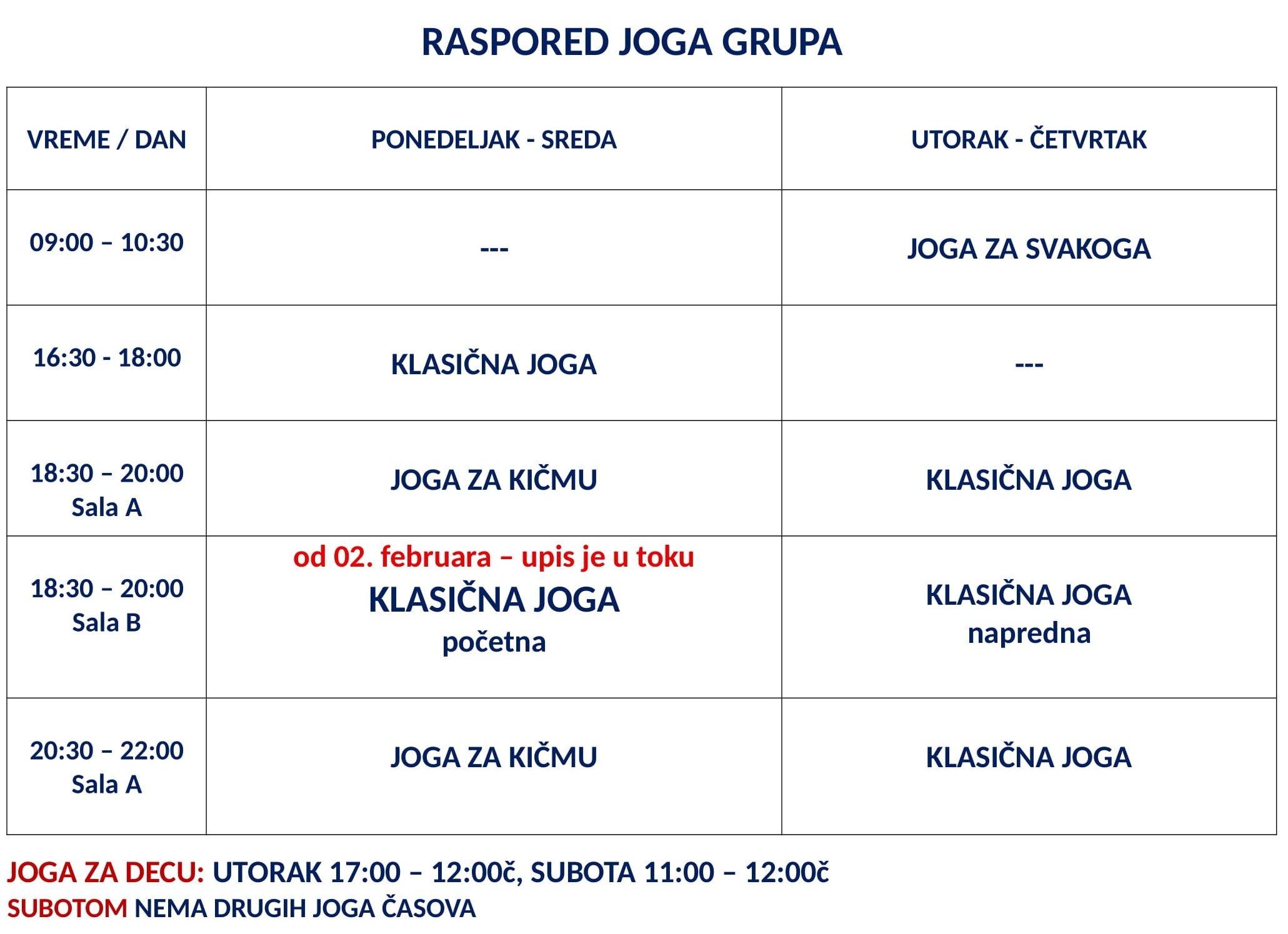 RASPORED JOGA GRUPA 2026 1